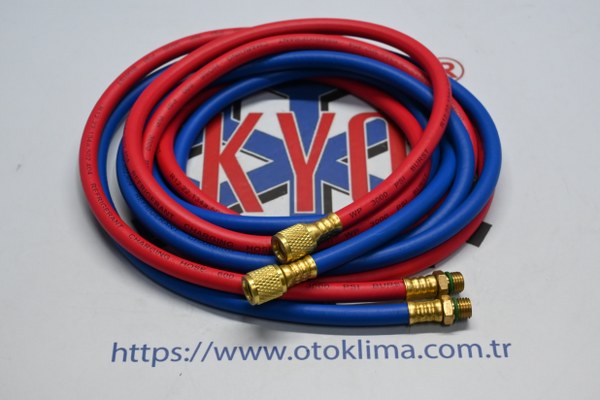 KYOA734 ERKEK DİŞİ GAZ ŞARJ HORTUM SETİ 2.5 METRE 