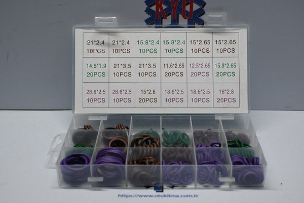 KYOD585  FİAT - OPEL - FORD - VW - RENAULT  ÖZEL ORİNG SETİ 12 ÇEŞİT  240 PCS  